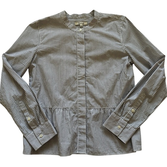 Madewell Lakeside Striped Peplum Blouse - Picture 2 of 15